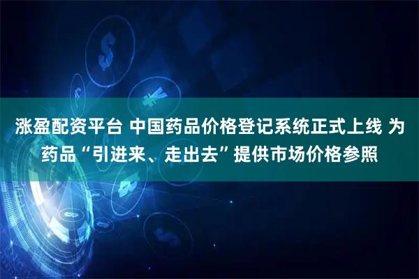 涨盈配资平台 中国药品价格登记系统正式上线 为药品“引进来、走出去”提供市场价格参照
